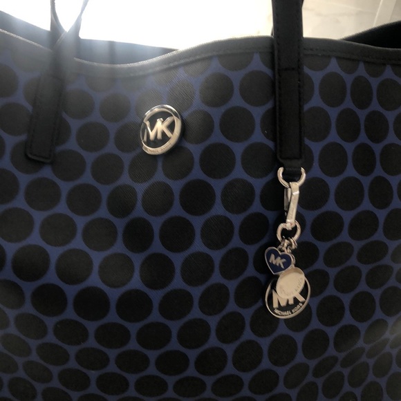 Michael Kors polka dot print Kiki black &navy blue - Picture 5 of 11